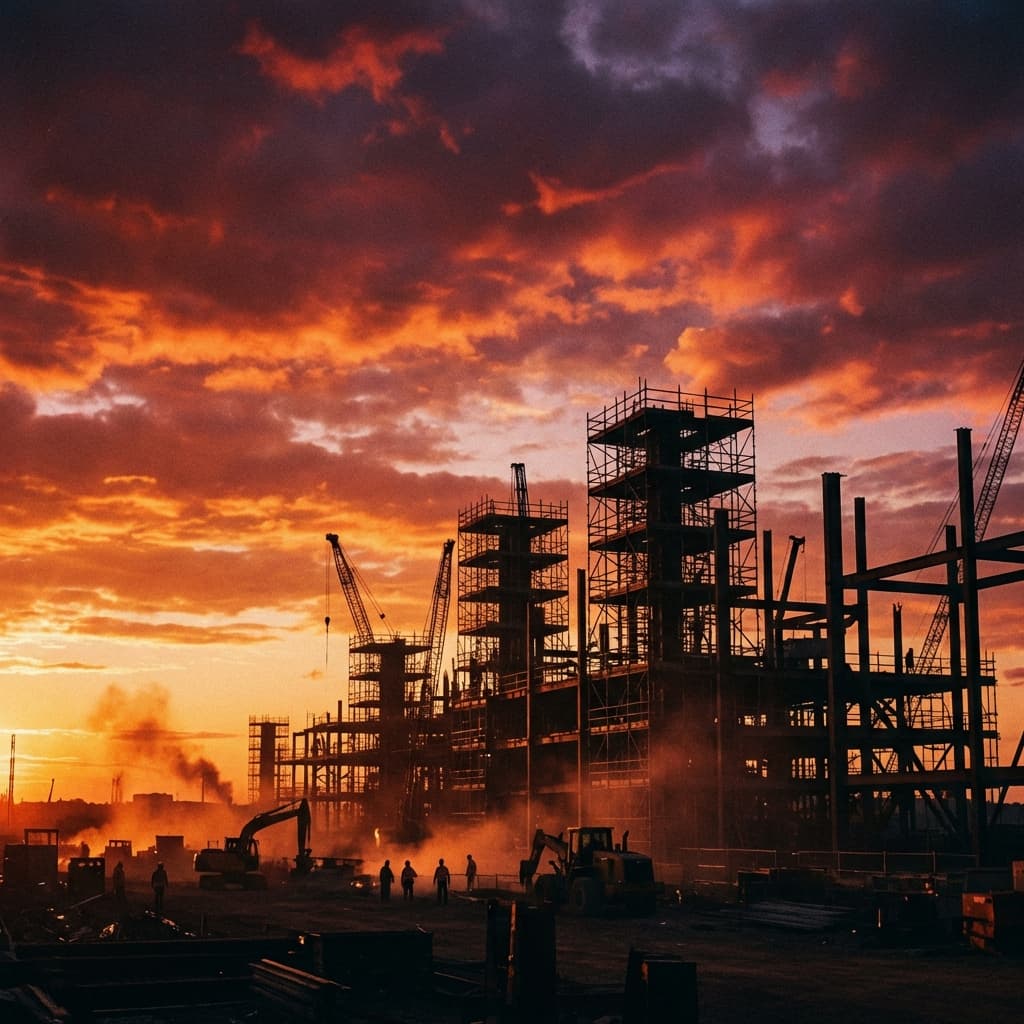 Safety Scaffolding at Construction Site